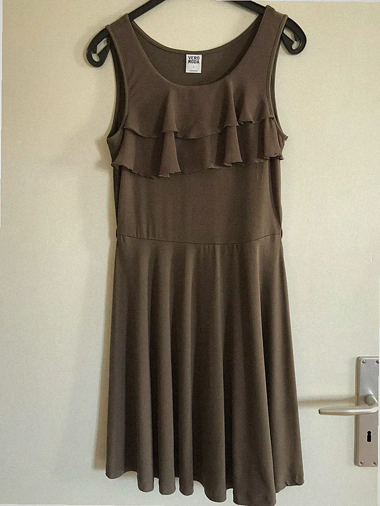 Kleid Sommerkleid Volants braun VERO MODA - Größe S