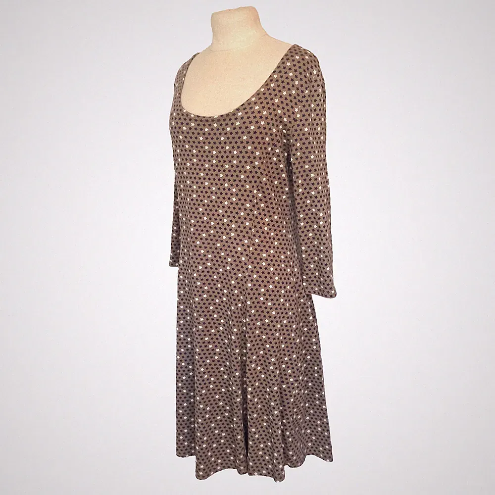 Kleid Taupe 💙 Stretch Damen Blau Weiß Sterne Italy S341C Grö -M- passt 36,38,S