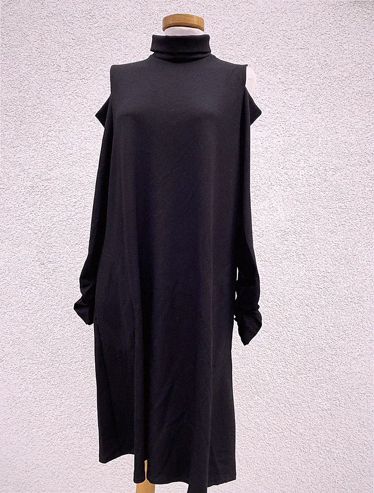 Kleid von Ana Alcazar Stretch Schwarz Damen A-Linie Rollkragen Gr. 42 44