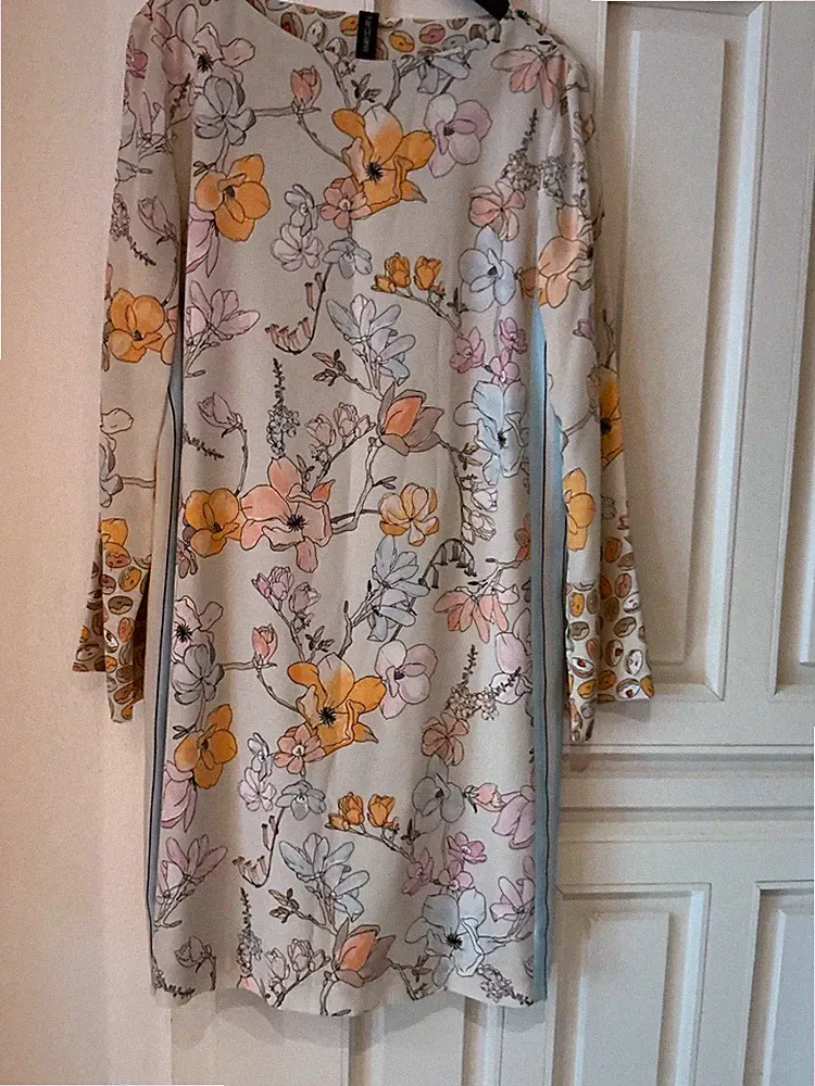Kleid von MARC CAIN Seide Blumen, Pastellfarben, N2