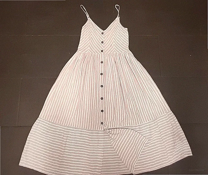 Kleid - weiß-rosa-grau-gestreift - 36