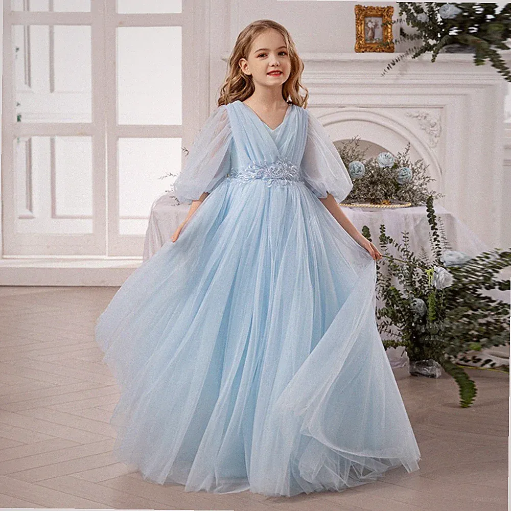 Kleines Mädchen Geburtstagsfest Pumpy Kleid Mädchen Hochzeit Blumenkleid*.
