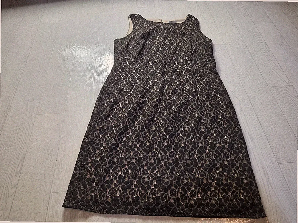 Knielanges elegantes Kleid Sir Oliver Damen Größe 42 braun Spitze Muster