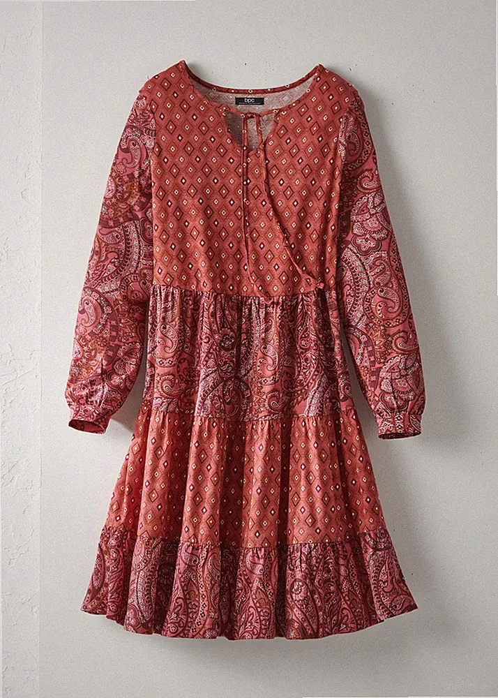 Kurzes Jerseykleid A-Linie Gr. 36/38 Rauchhimbeere Freizeitkleid Shirtkleid Neu*