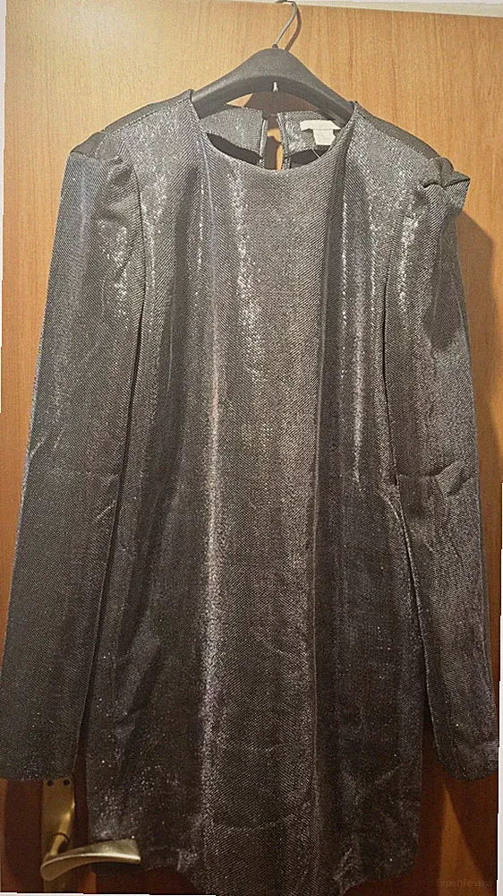 Kurzes Kleid Grösse 42 Glitzer Grau Damen Kleid Pallieten