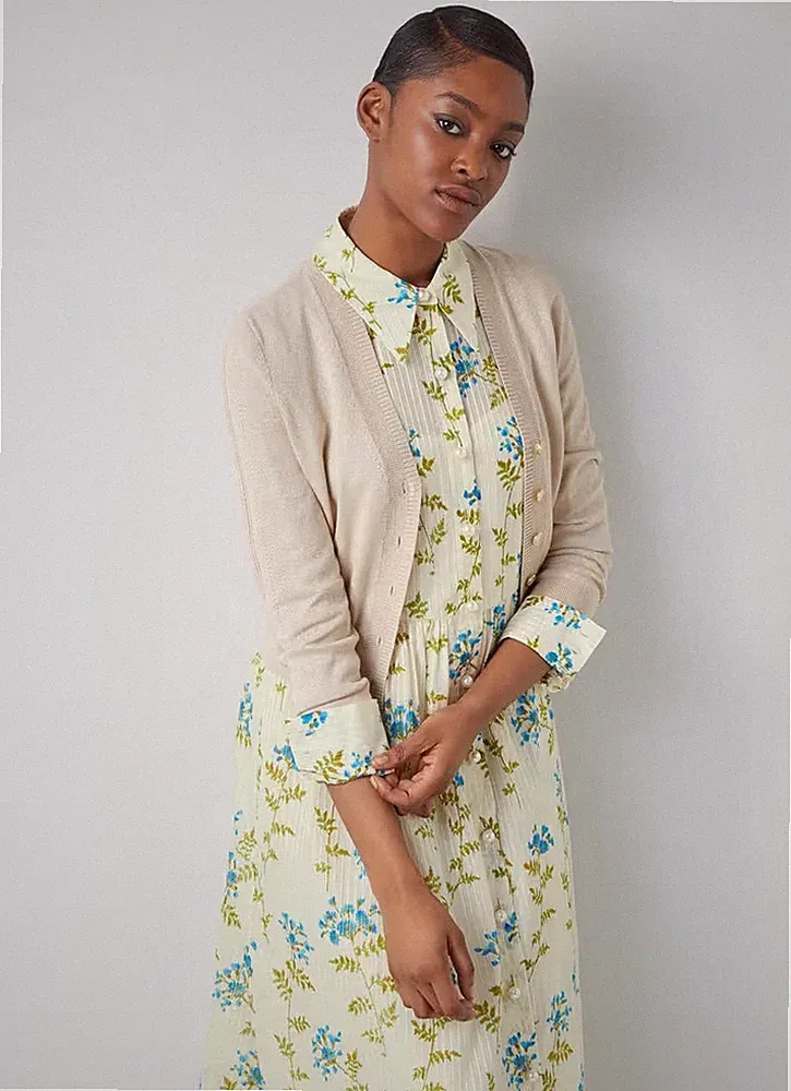 L K BENNETT LOTTE MIDIKLEID UK 12 UVP £399 HOCHZEITSGAST RENNEN ANLASS