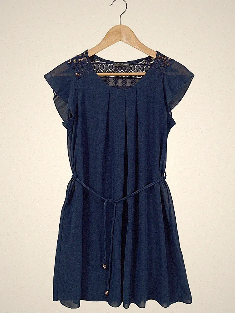 LA PETITE FRANCAISE A-Linien Kleid Damen Kleid Gr. DE 38 blau Elegant