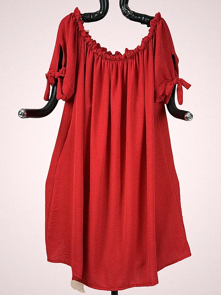 LaBass Viskose KLEID / TUNIKA CARMEN ROT EG 44 - 56