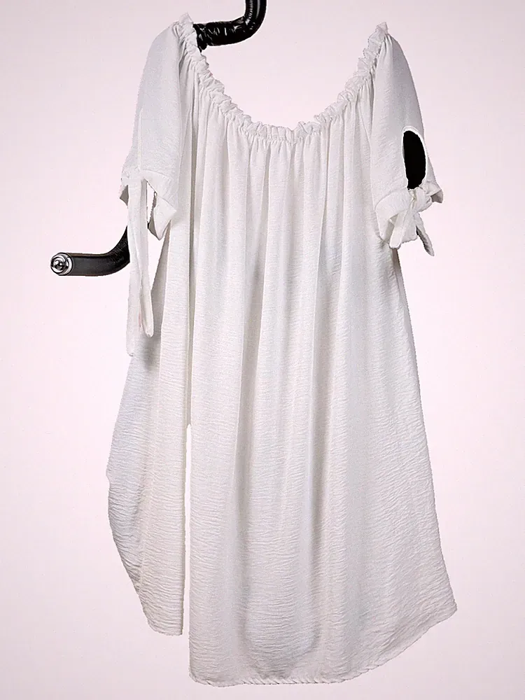 LaBass Viskose KLEID / TUNIKA CARMEN WEISS EG 44 - 56