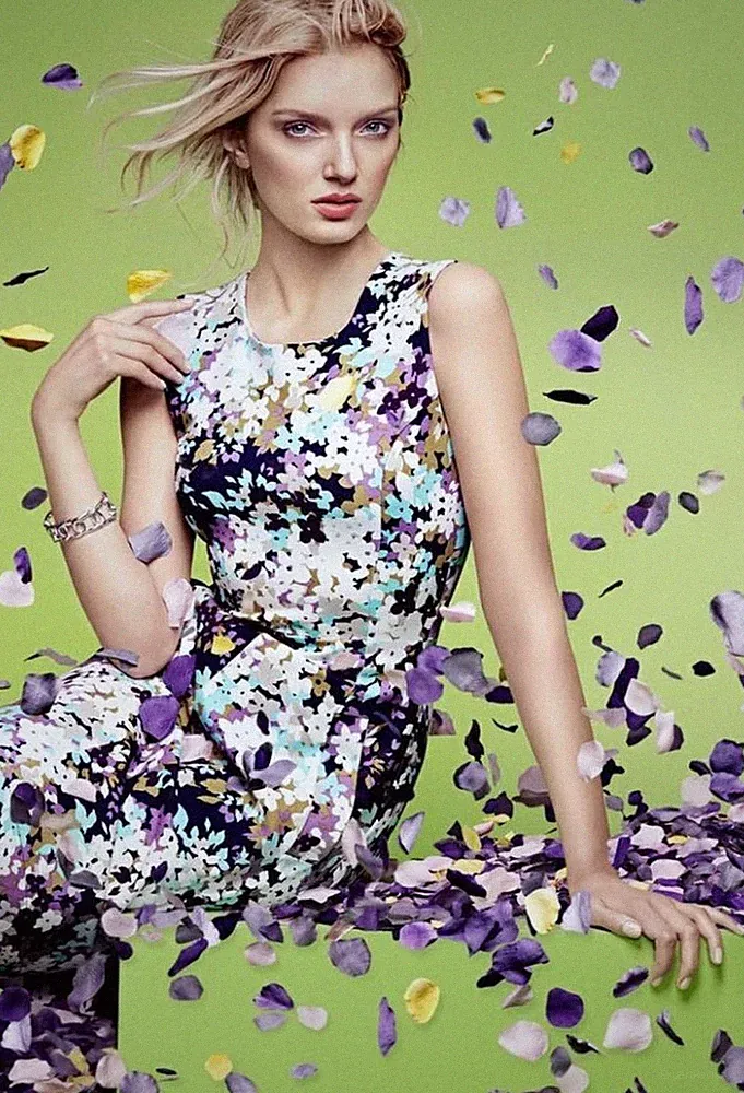 Lands' End Größe 14 16 Blumenmuster Anlass 37 Zoll Etuikleid Kick Split Hochzeit Gast