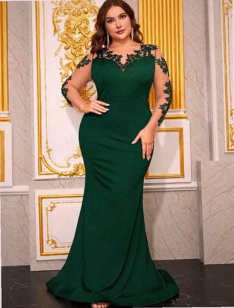 Langes Abendkleid Übergröße Elegant Kleid Party & Hochzeit Curvy