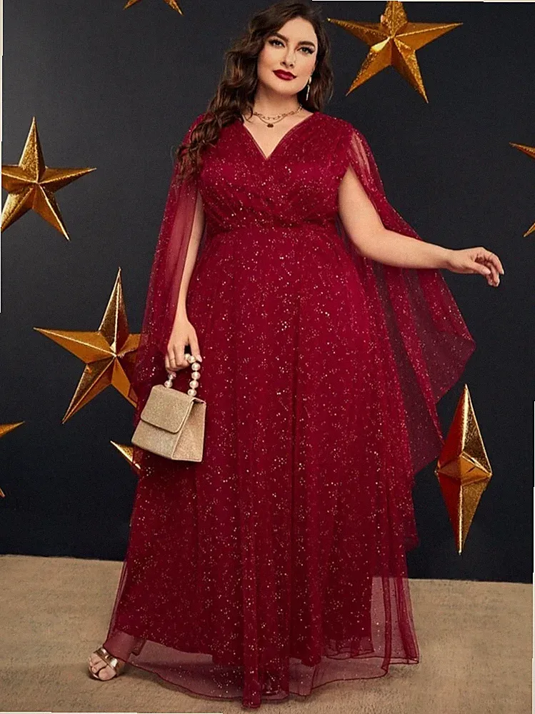Langes Abendkleid Übergröße Elegant Kleid Party & Hochzeit Spitze