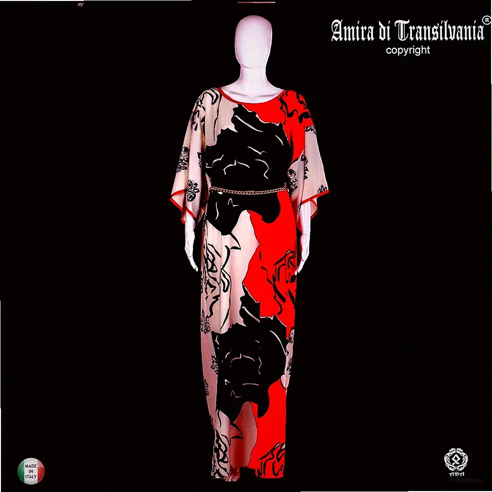 langes Kleid Damen Mode elegant Kafane Blumenmuster weite Größe bequem Kimono