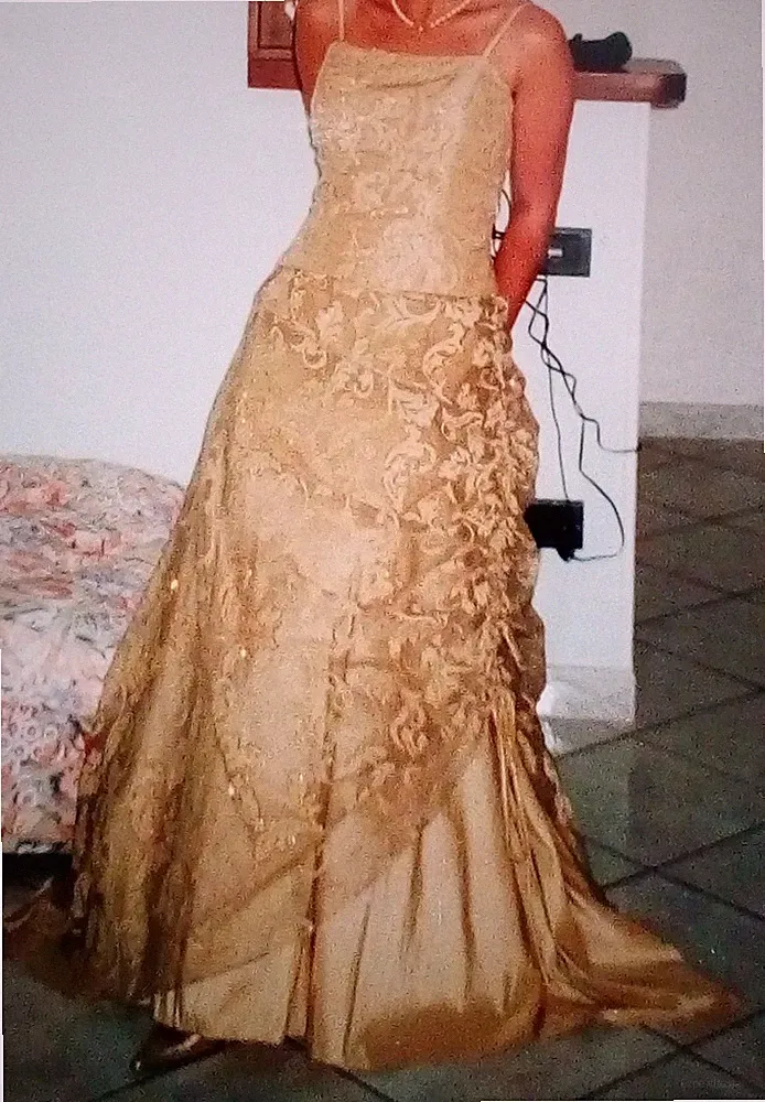 LANGES KLEID ZEREMONIE BRAUT ZEUGE BRAUTJUNGFER + BOLERO + STOLA