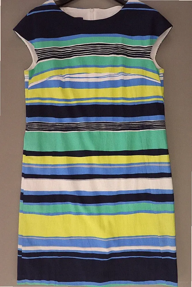 Laurèl Etuikleid Regular Kleid für Damen Gr. 42, L gestreift Kurzarm mehrfarbig