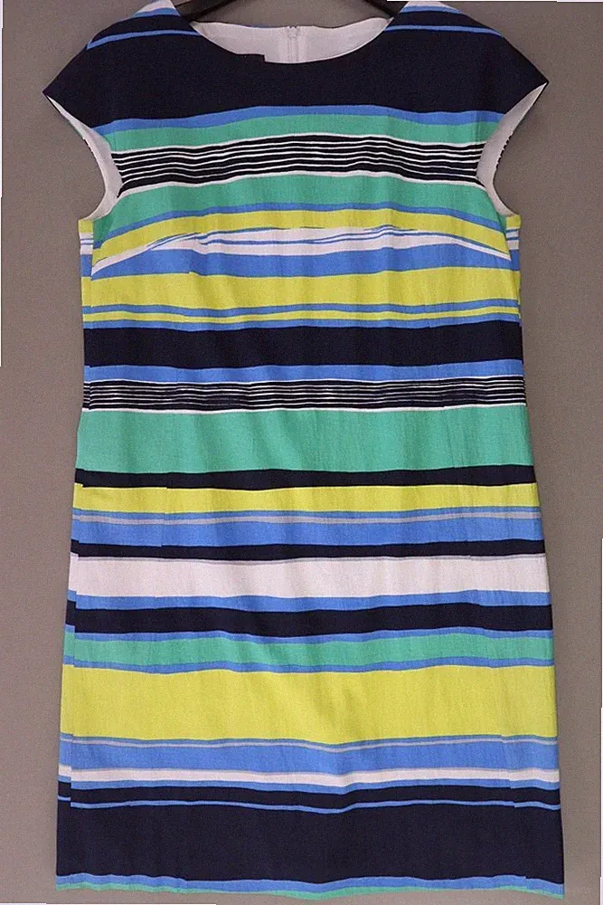 Laurèl Etuikleid Regular Kleid für Damen Gr. 42, L gestreift Kurzarm mehrfarbig
