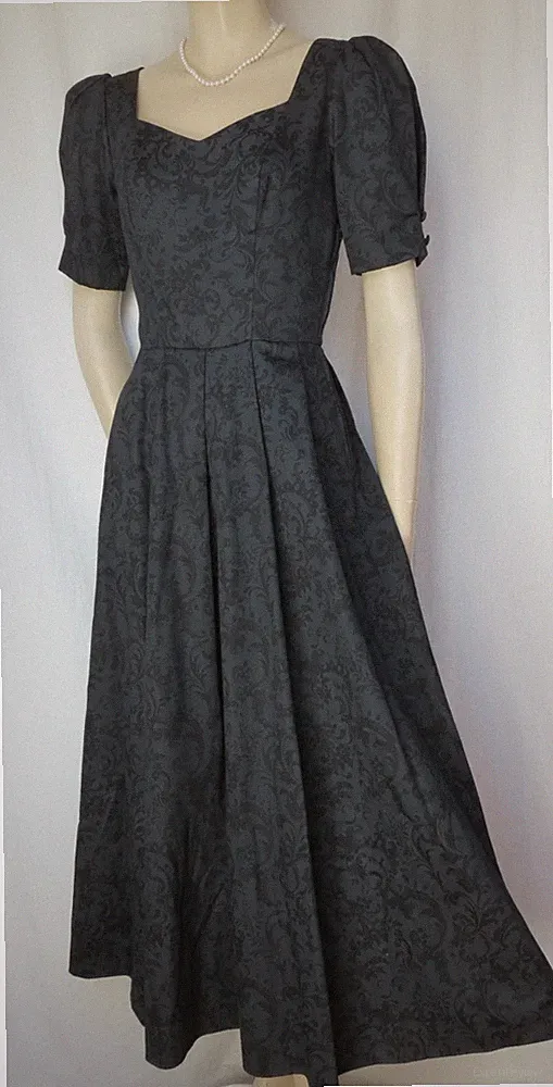 Laura Ashley Kleid 34 schwarz Hochzeit vintage Schleifen Ballkleid Abendkleid