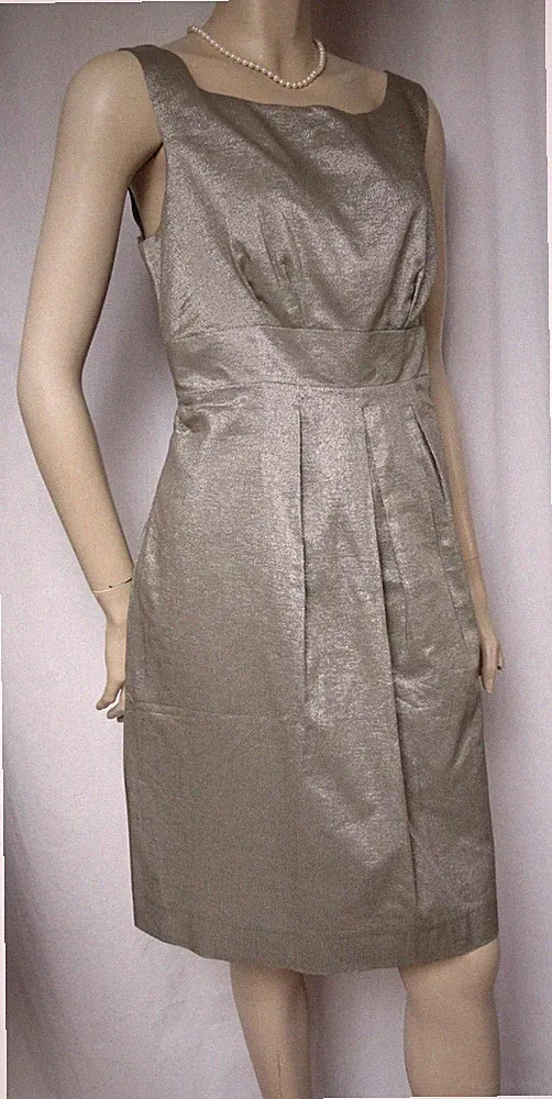 Laura Ashley Kleid 40 gold Hochzeit festlich Baumwolle Cocktailkleid