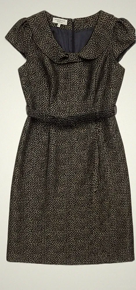 Laura Ashley Kleid für besondere Anlässe UK 12 grau gold Jacquard Hochzeitsgast