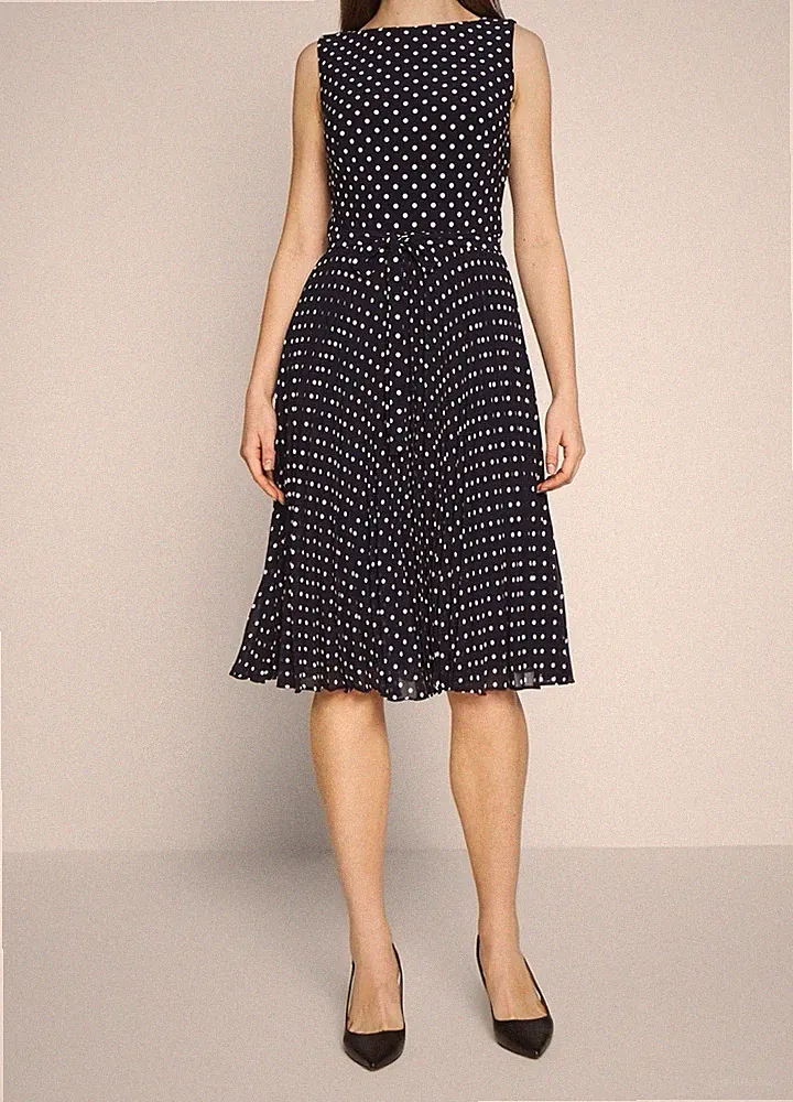 Lauren Ralph Lauren Kleid Blau Punkte Gr. 8 EUR 40 Neu Ohne Etikett