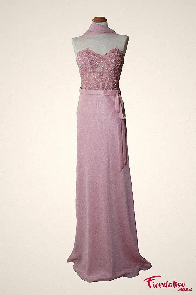 LE PREZIOSE Damen Kleid lang elegantes Kleid Party Cocktail Gr. 48 SALE -70%