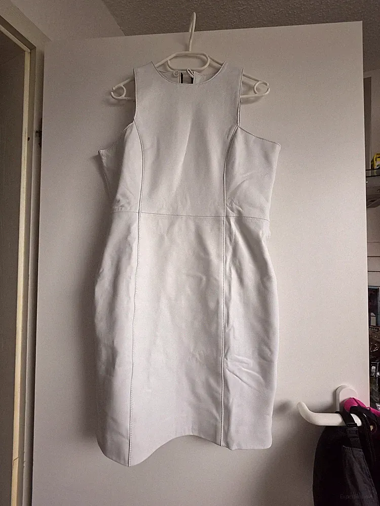 Lederkleid Weiß Gr S Echtleder