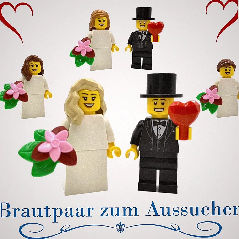 LEGO® Brautpaar Hochzeit ❤ Tortenfigur | Hochzeitsgeschenk Braut & Bräutigam NEU