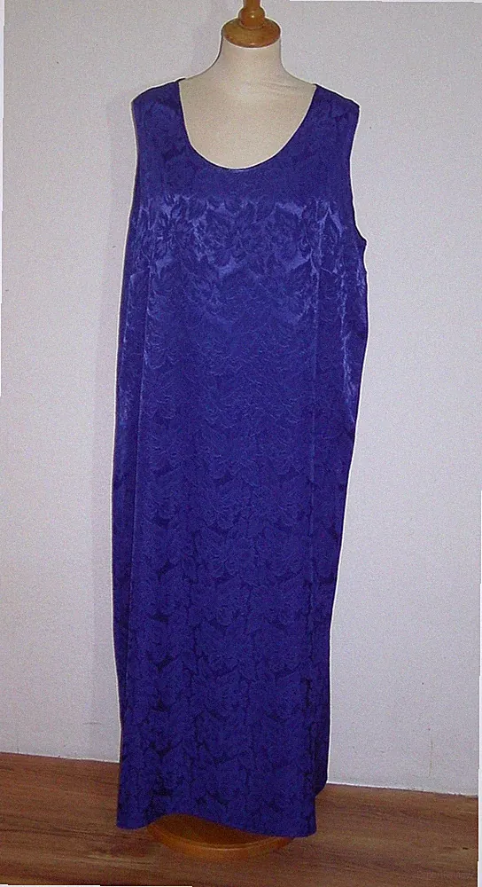 Leichtes Damen-Kleid, ca. Gr. 44, lang, ärmellos, blau, A-Linie