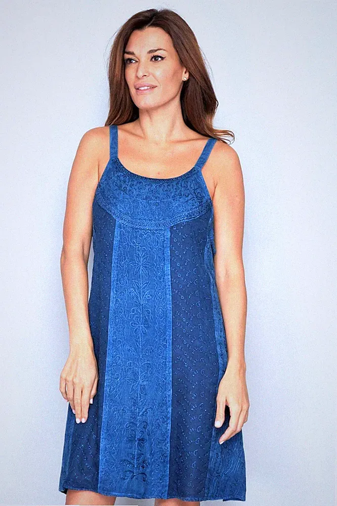 Leichtes Sommerkleid blau Größe 40 knieumspielend für Damen