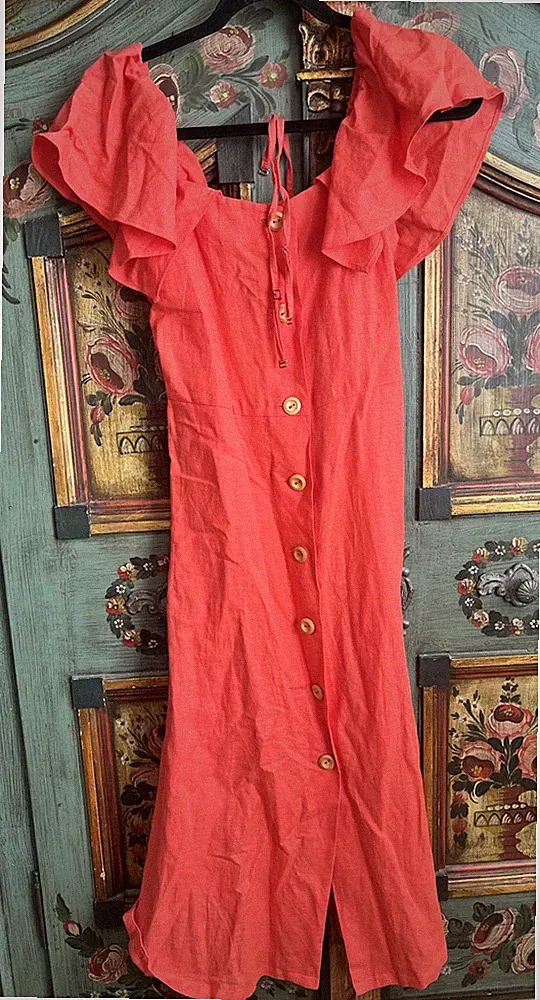 Leinen/ Baumwolle Kleid Coralle Sommerlich Gr. Xs Mango