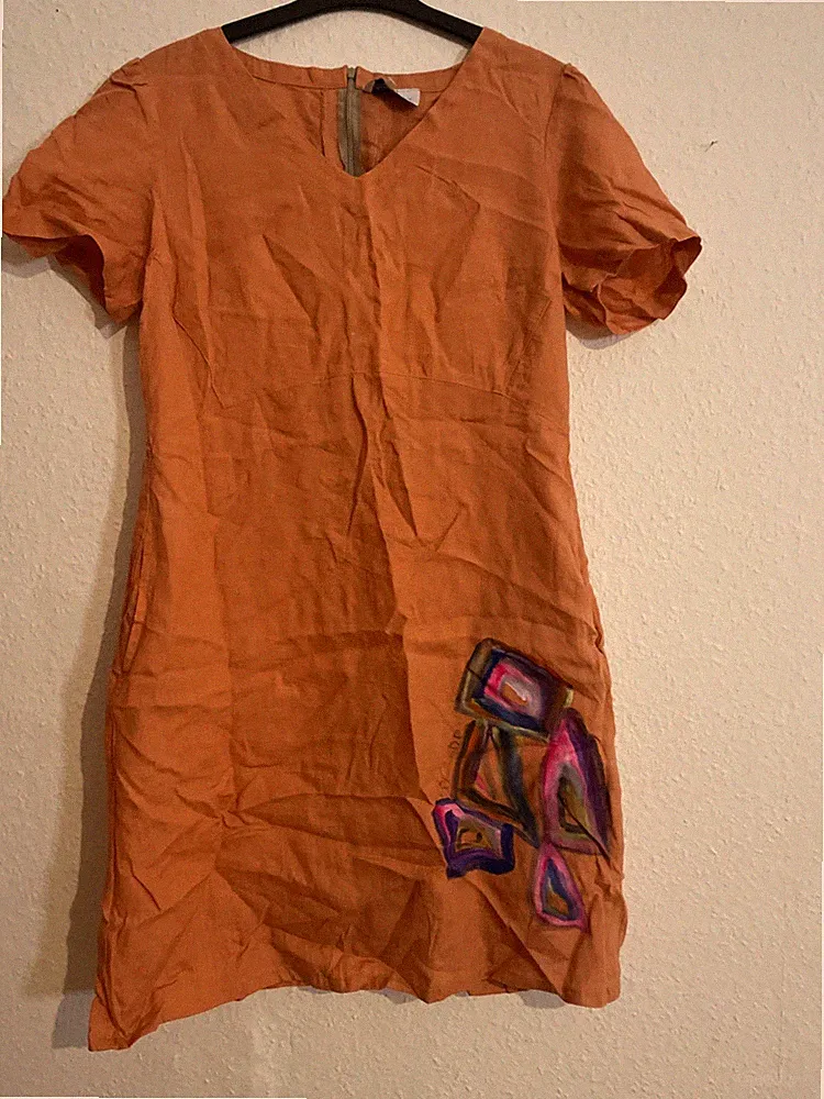 Leinenkleid Aus Positano Gr.L Boutique Orange