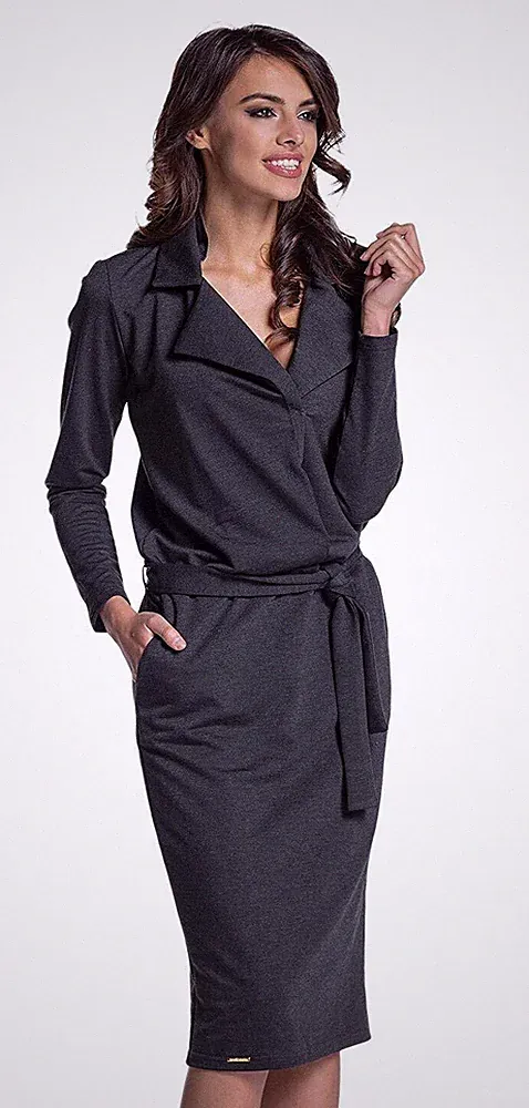 Lemoniade Damen Winter- / Herbstkleid knielang (made in EU) in Wickeloptik