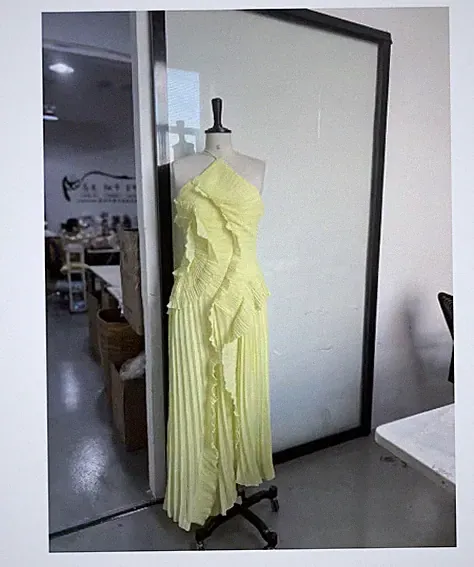 Lila Maxi Abendkleid, Rüschen Hochzeitsgast langes Kleid - Gr. L (UK 12/14)