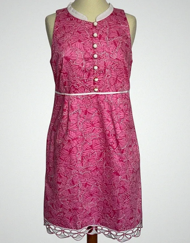Lilly Pulitzer Jubilee Pink Dress Sz. 10 / L Butterfly Fairy Retro 50´s-inspired