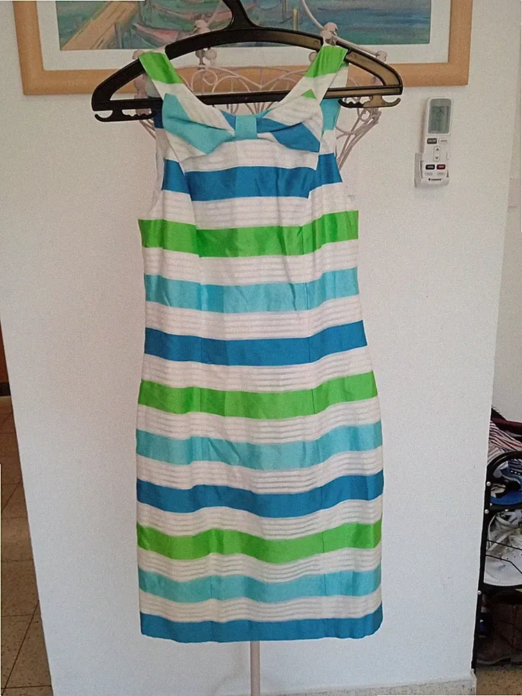 Lilly Pulitzer neu mit Etikett Gr. 00 Henley gekordelt Schleife vorne gestrei...