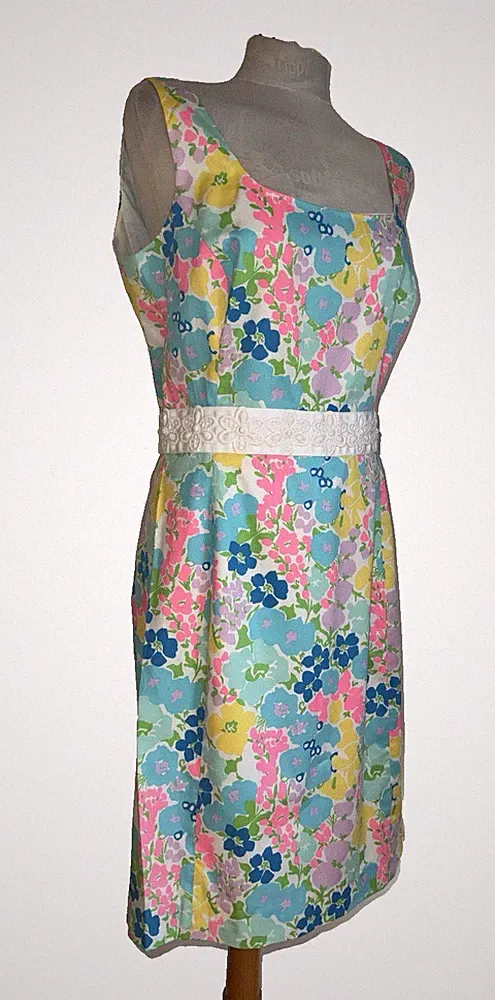 LILLY PULITZER "SERENA" FRÜHLINGS FLING KLEID BUNT FLUORESENT GR. 12 NEU