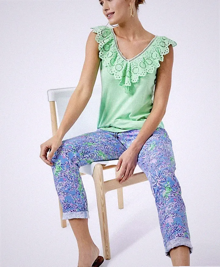 LILLY PULITZER - TARON PANT BLUE PERI THE TURTLE PACKAGE Size XL 86,99£
