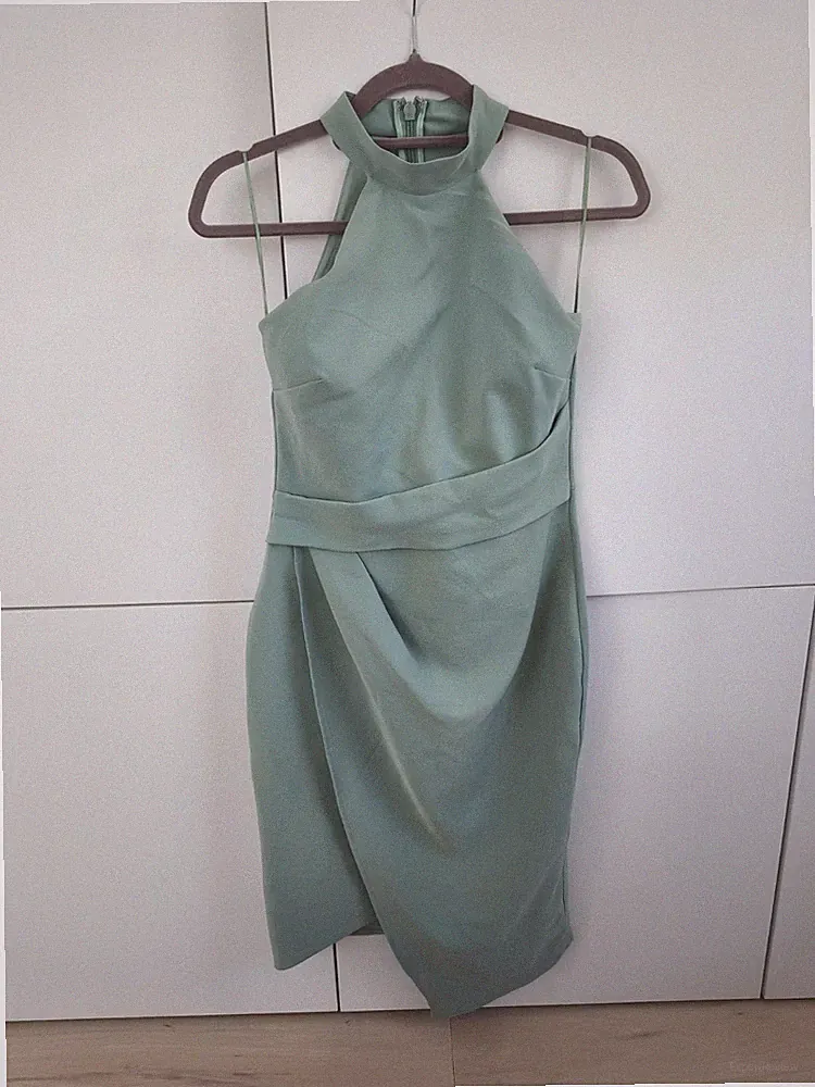 LIPSY LONDON Neckholder Etuikleid Sage Salbeigrün Gr. 36 (S)