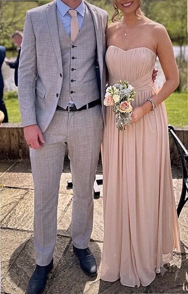 Lipsy Maxikleid Nude Rouge Rosa Größe 12 Abend Hochzeit Gast Bella Multiway