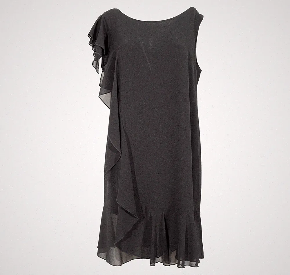 LISA KOTT Damen Kleid Curvy Style Farbe Schwarz 4548 Made in Italy