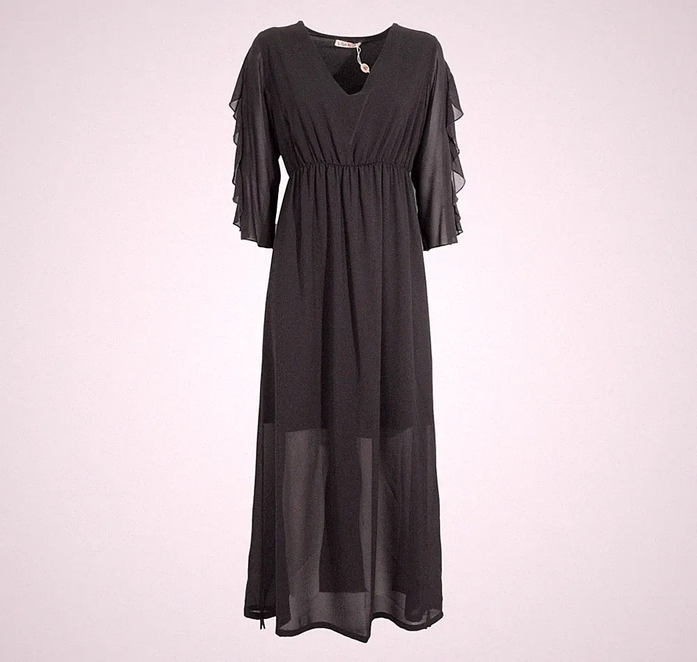 LISA KOTT Damen Kleid Linie Curvy Style Farbe Schwarz 4524