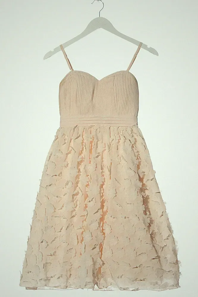LITTLE MISTRESS A-Linien Kleid Damen Kleid Gr. DE 32 nude Party-Look