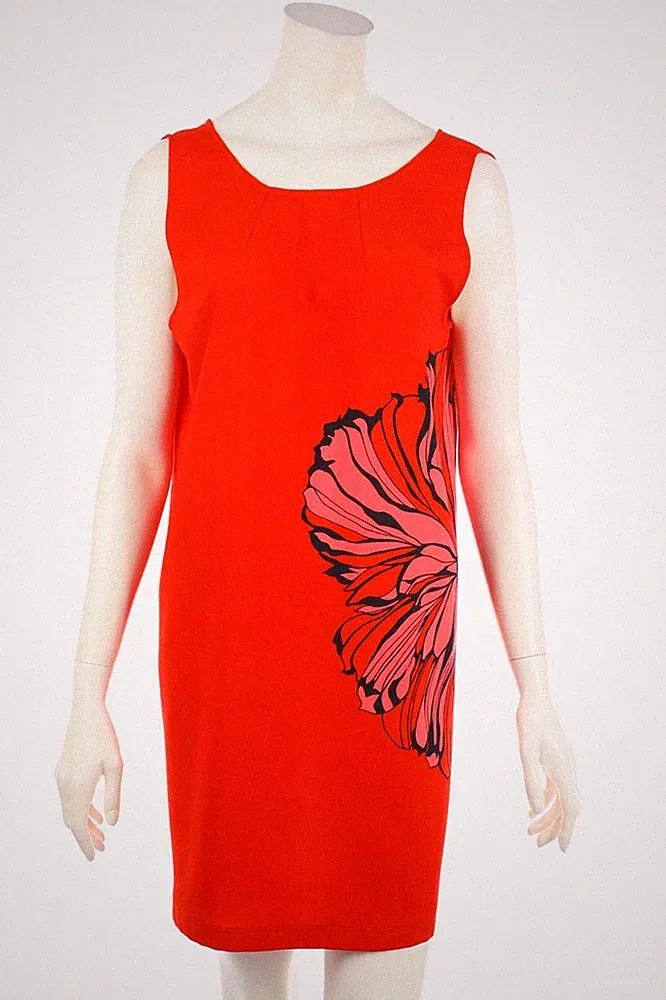 LIU JO Kleid Damenkleid A-Linie Blumen Print M Rottöne