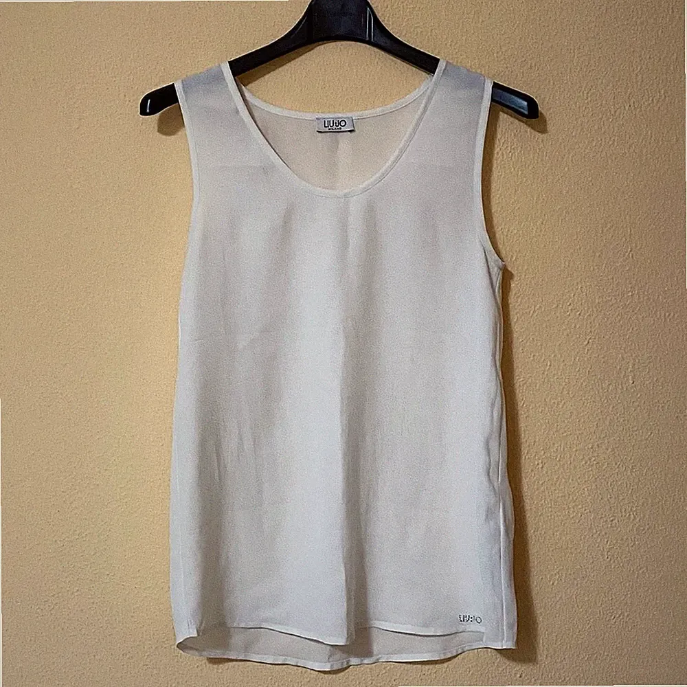 LIU JO Top Tanktop ärmellos weiß klassisch Casual Basic Boho elegant