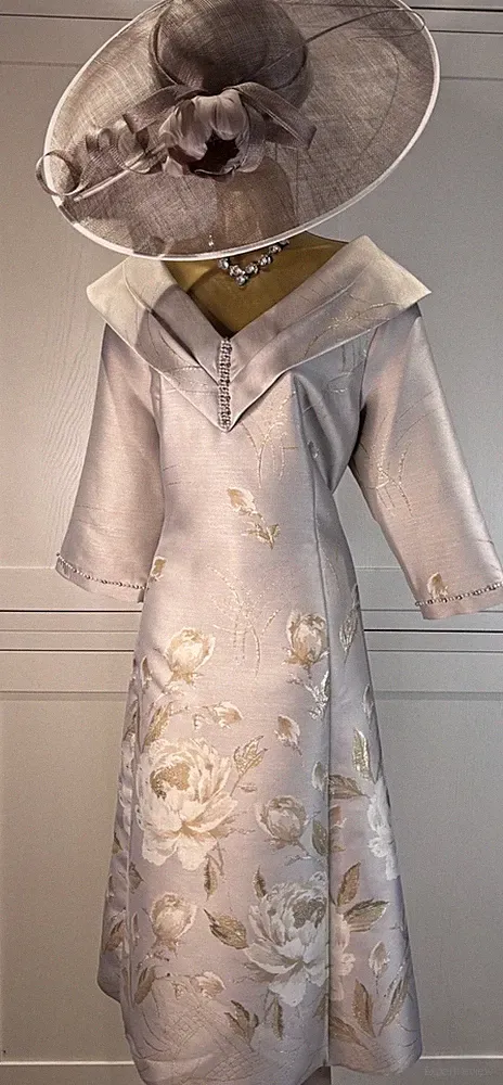 Lizabella UK 16/18 Stein/Gold Kleid Hochzeit Mutter Braut Bräutigam Gast Rennen Party