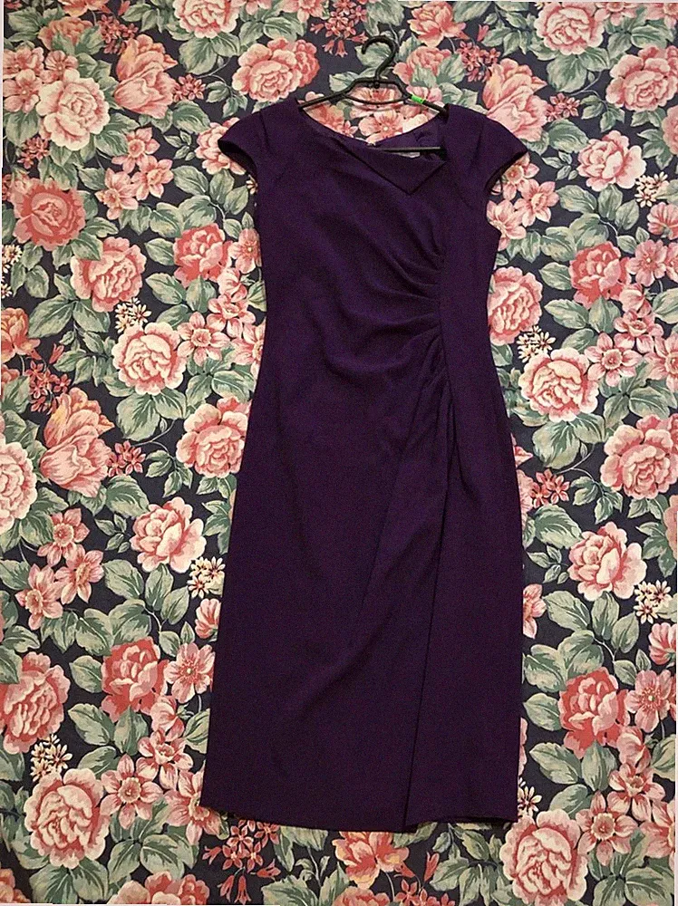 LK Bennett Kleid Lila Gr. US 6 Luxus Unisex Mädchen Selten Etui Über dem Knie