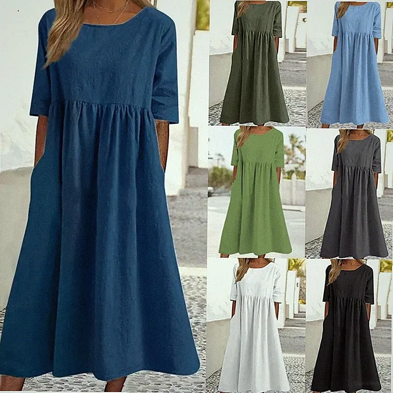 Einfarbig Hochzeitsgast Kleid