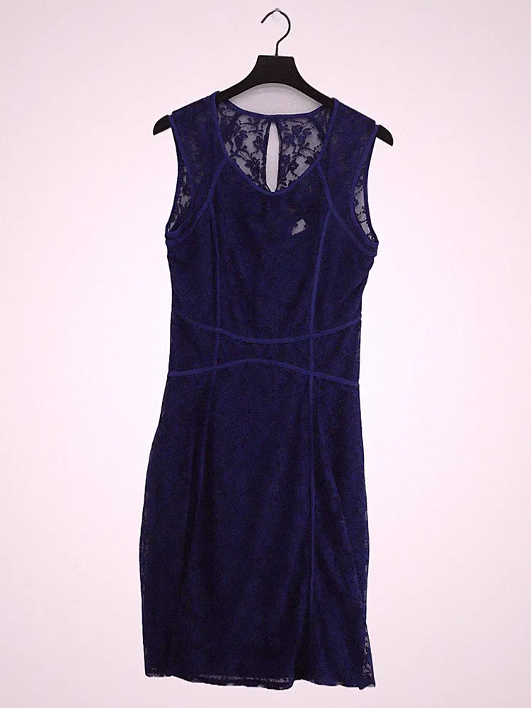 Long Tall Sally - LTS A-Linie Midikleid UK14 in Blau