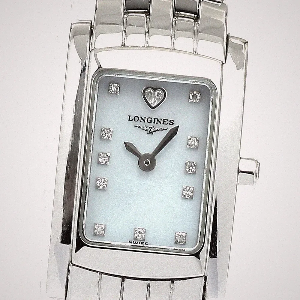 Longines DolceVita Damenuhr 14P Diamant Quarz weißes Muschel-Zifferblatt...