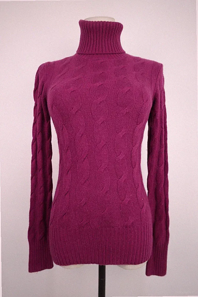 LORO PIANA DAMEN PULLOVER GR 38 SWEATER WOMAN ITALY 100% BABY KASCHMIR VIOLETT